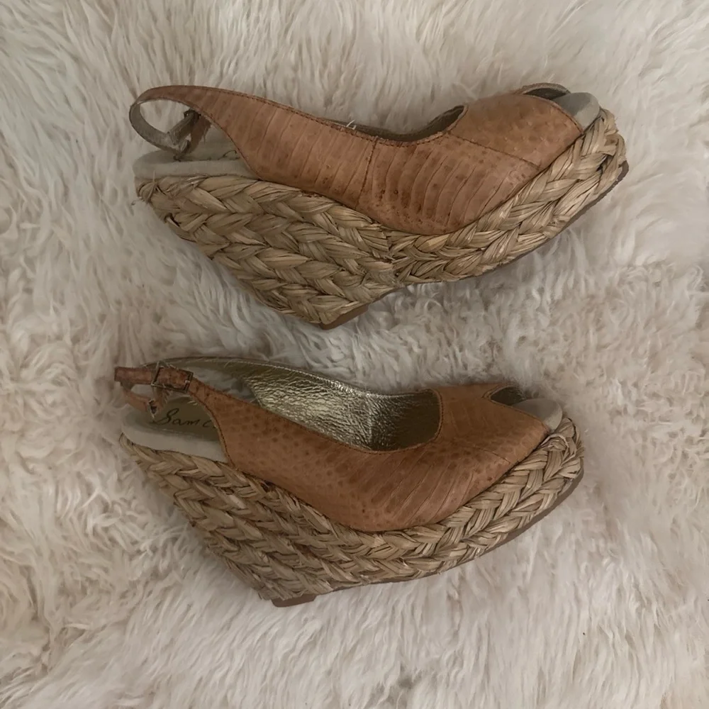 Sam Edelman platform wedge sandals peep toe